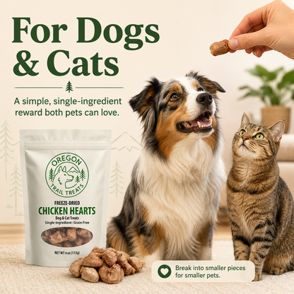 Oregon Trail Treats freeze-dried chicken hearts dog and cat treats — gallery image 7