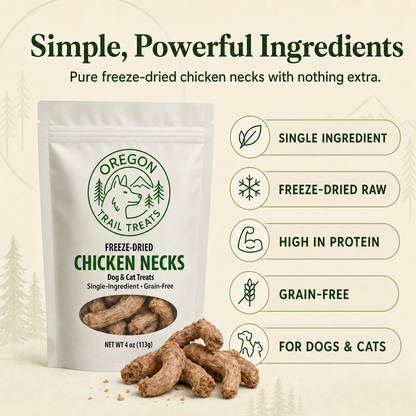 Oregon Trail Treats freeze-dried chicken necks dog and cat treats — gallery image 3