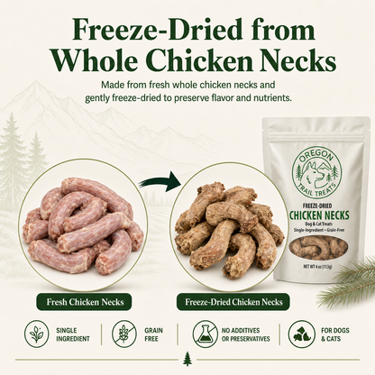 Oregon Trail Treats freeze-dried chicken necks dog and cat treats — gallery image 4