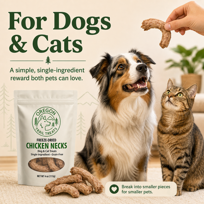 Oregon Trail Treats freeze-dried chicken necks dog and cat treats — gallery image 7